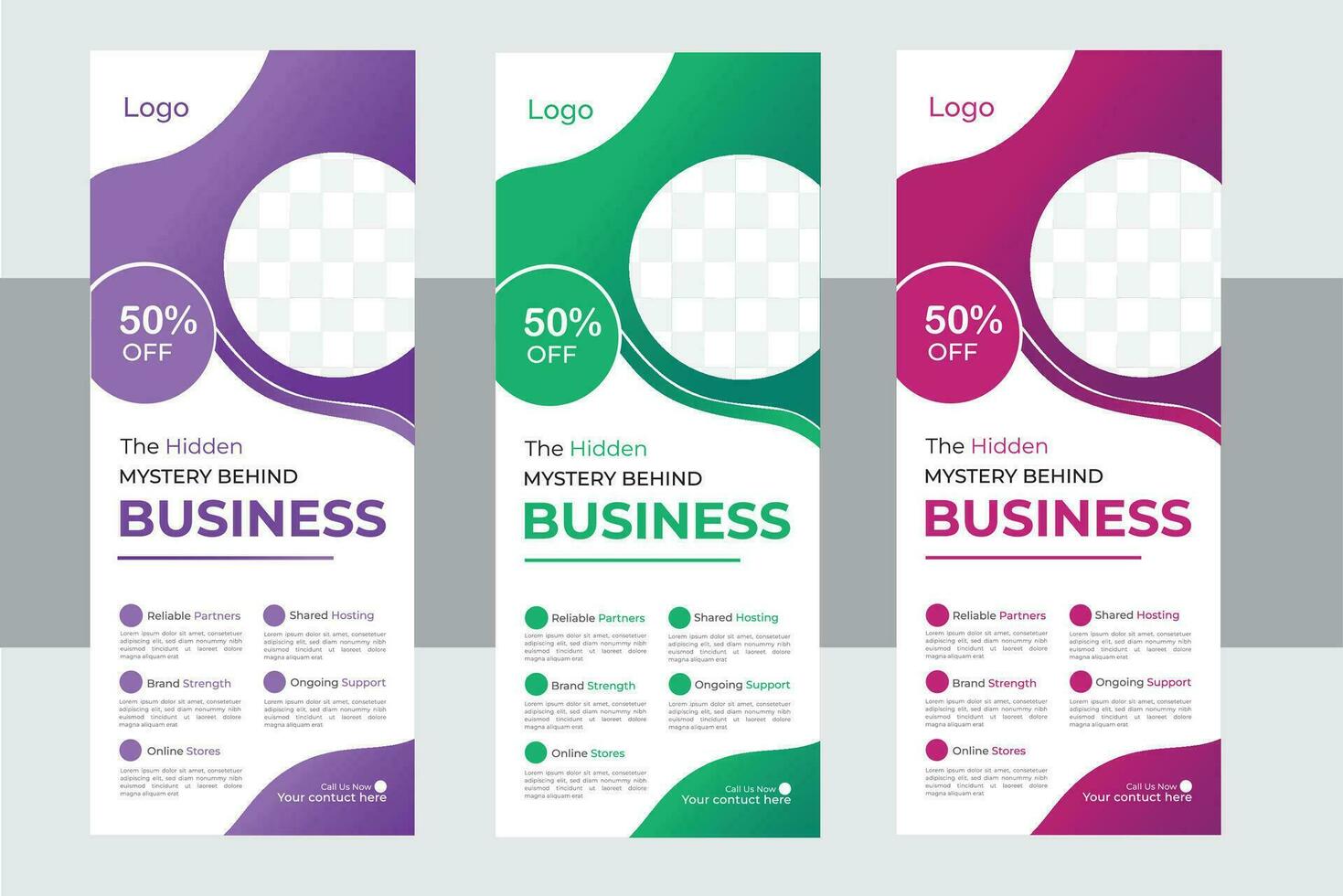 Rollup Banner Design Template. vector