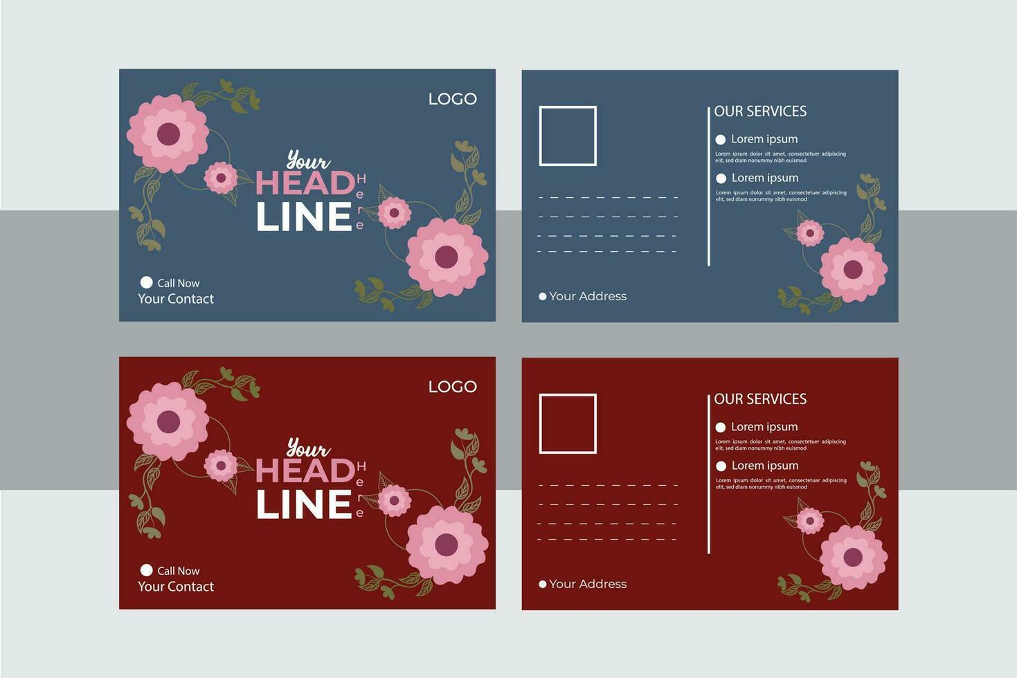 Modern Post Card Design Template. vector