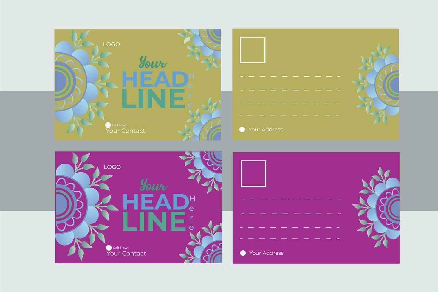 Modern Post Card Design Template. vector
