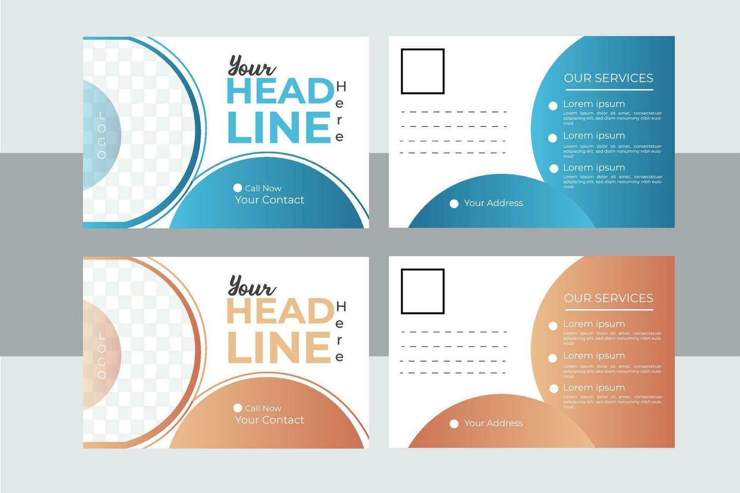 Modern Post Card Design Template. vector