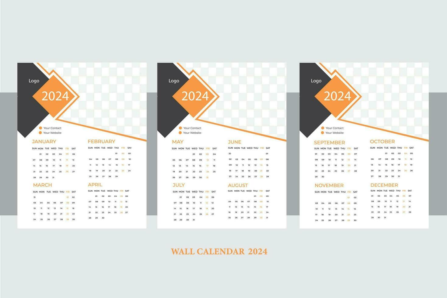 calendario diseño modelo para 2024 vector