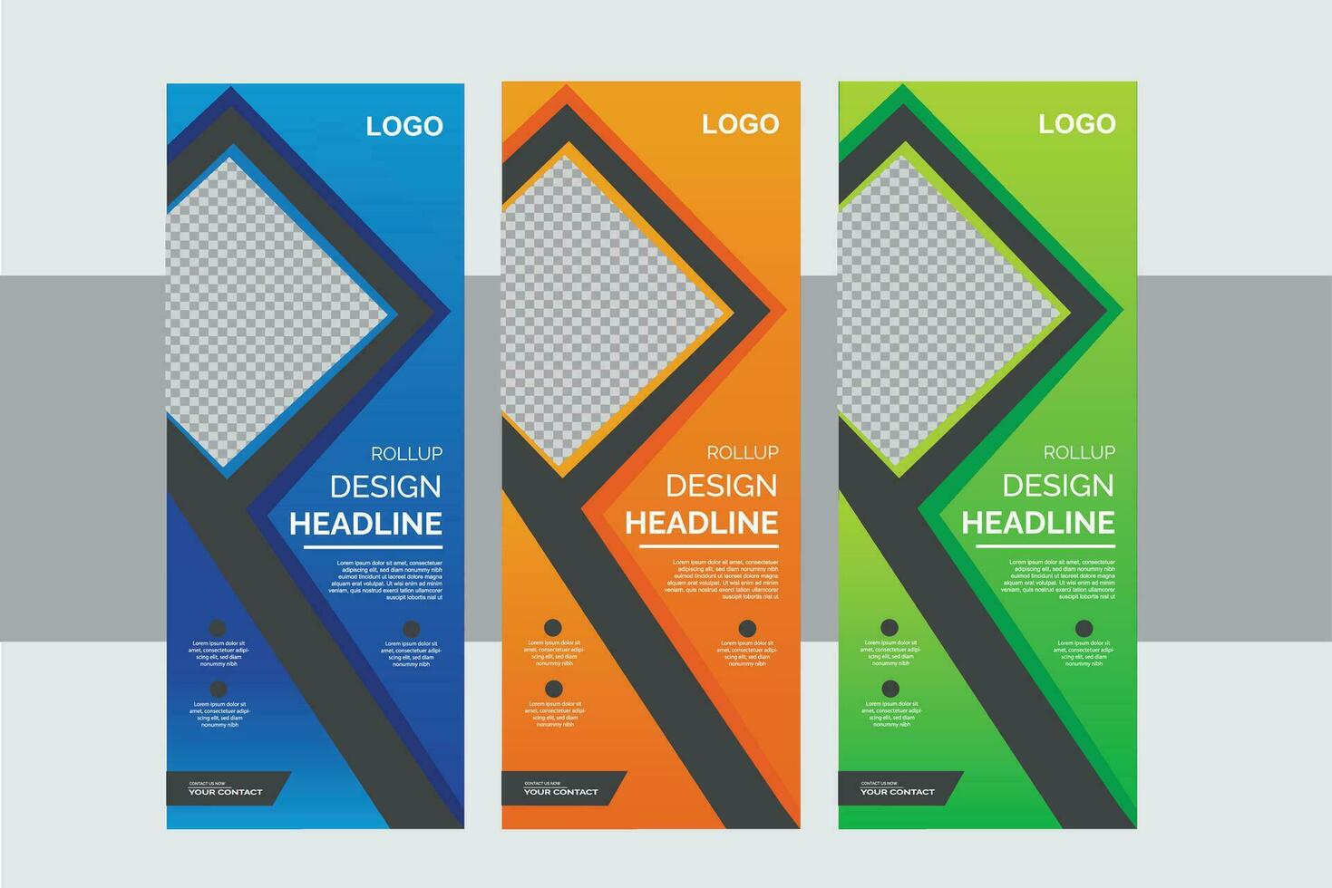 Rollup Banner Design Template. vector