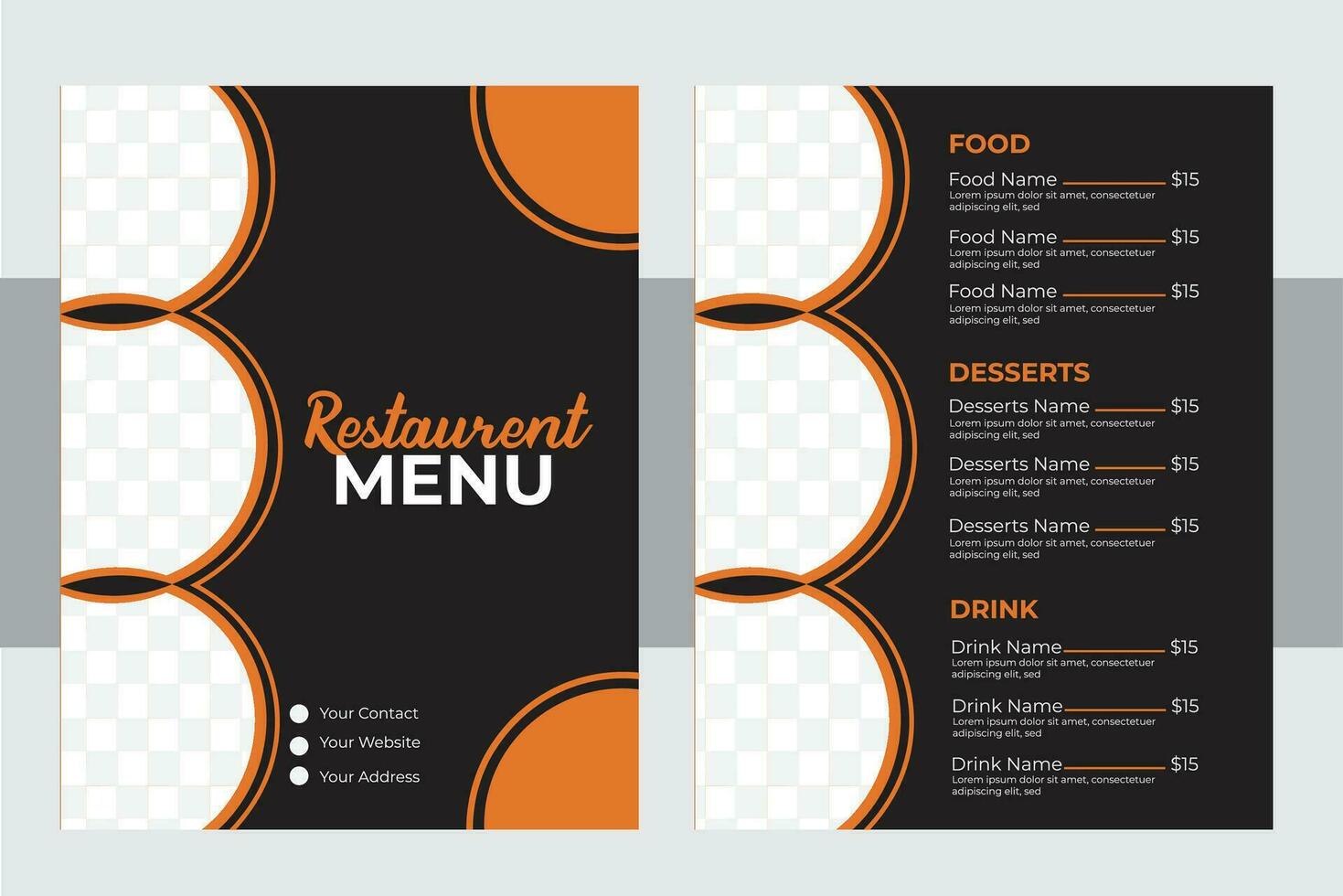 Modern Restaurant Menu Card Design  Template vector