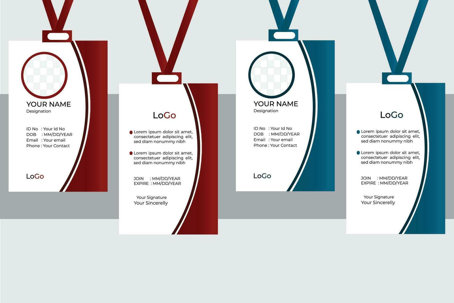 Id card design template. vector