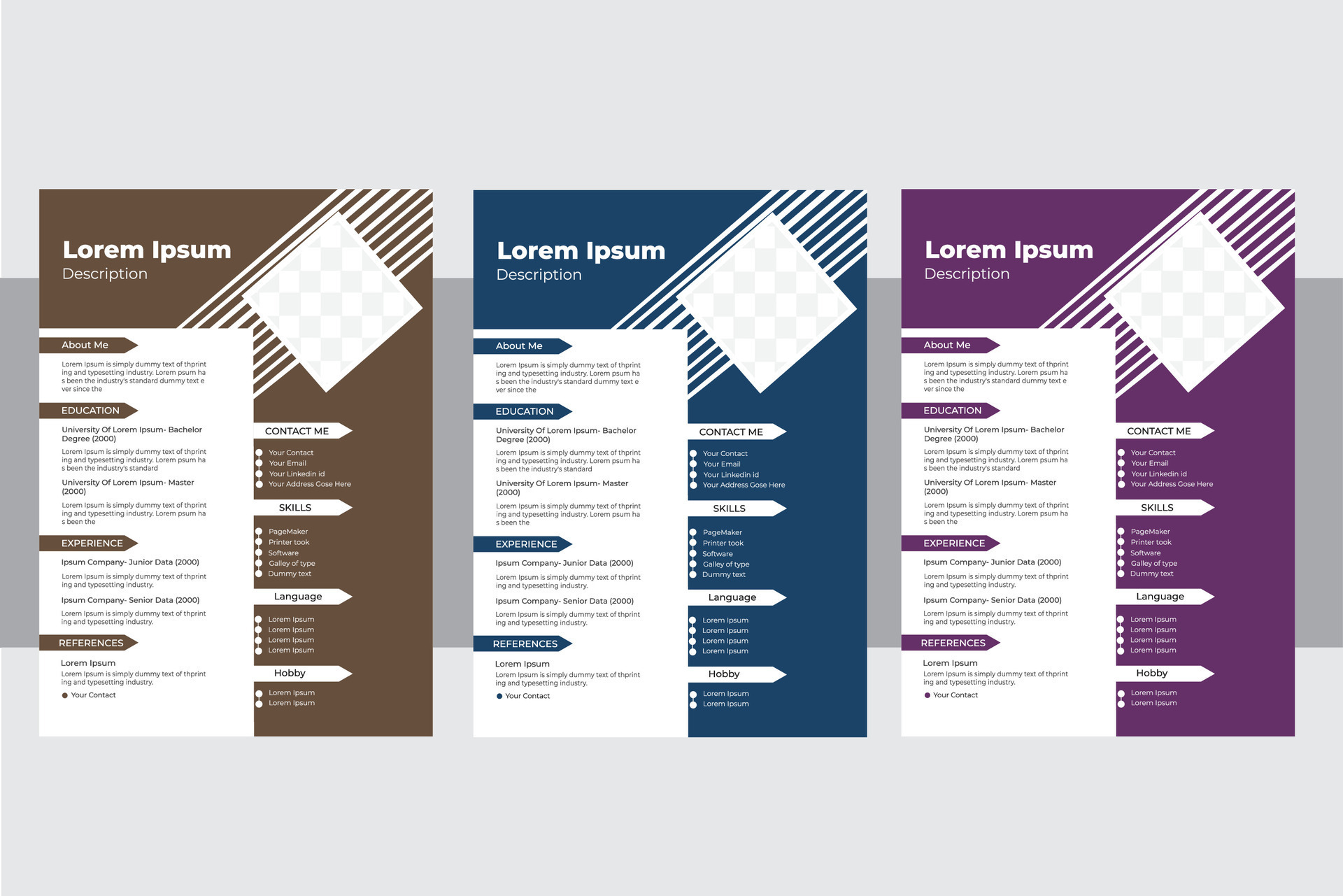 Modern Corporate Resume Design - Modern Corporate Resume Design Template Free Vector