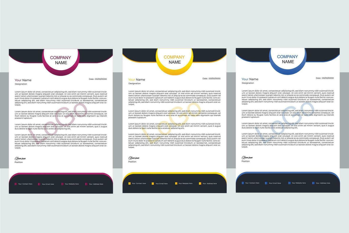 Letterhead Design  Template vector