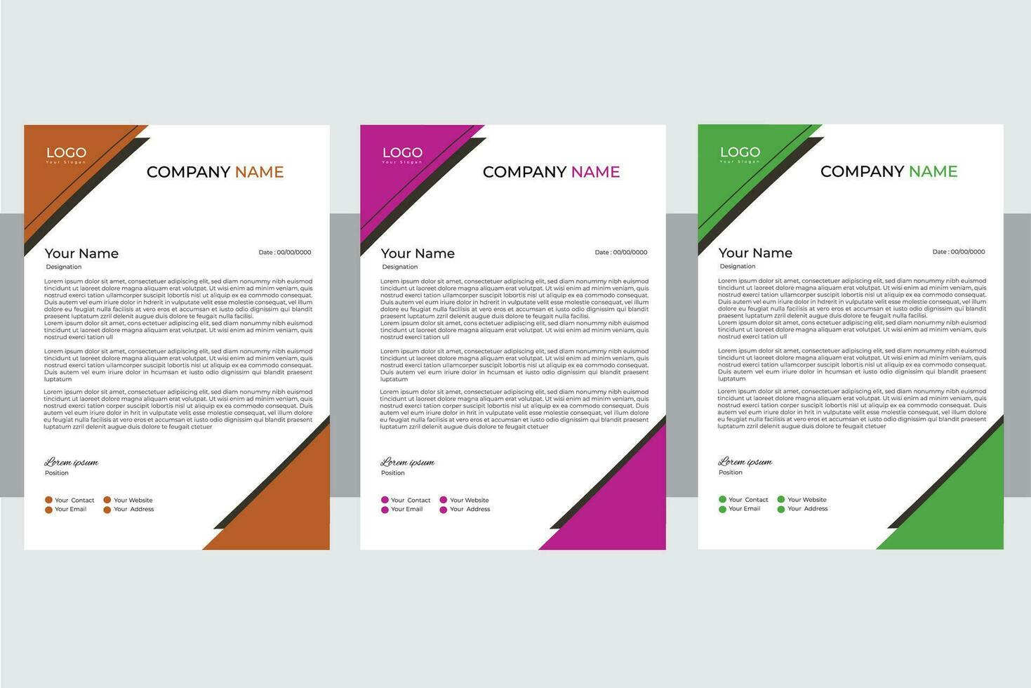 Letterhead design template. vector
