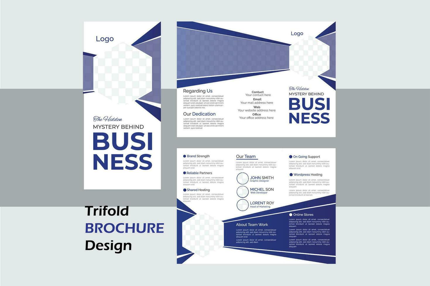 Modern Trifold Brochure Design Template. vector