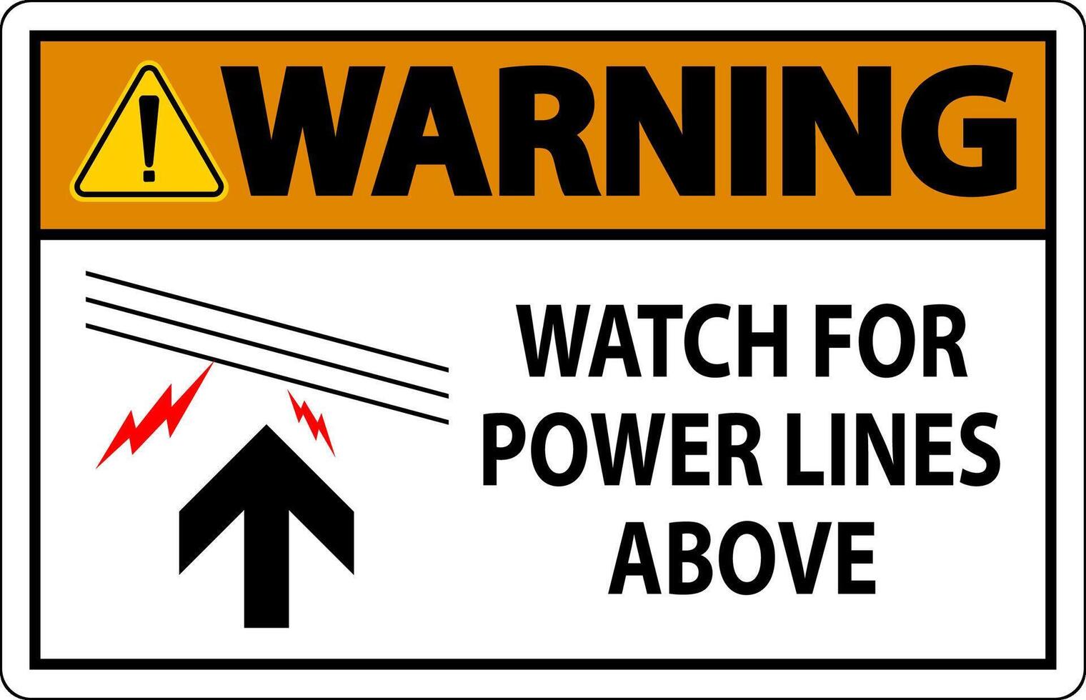 Warning Sign Watch For Power Lines Above vector