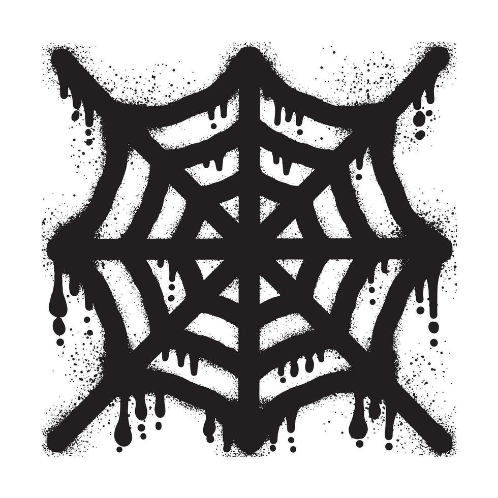 Spiderweb graffiti with spray paint vector