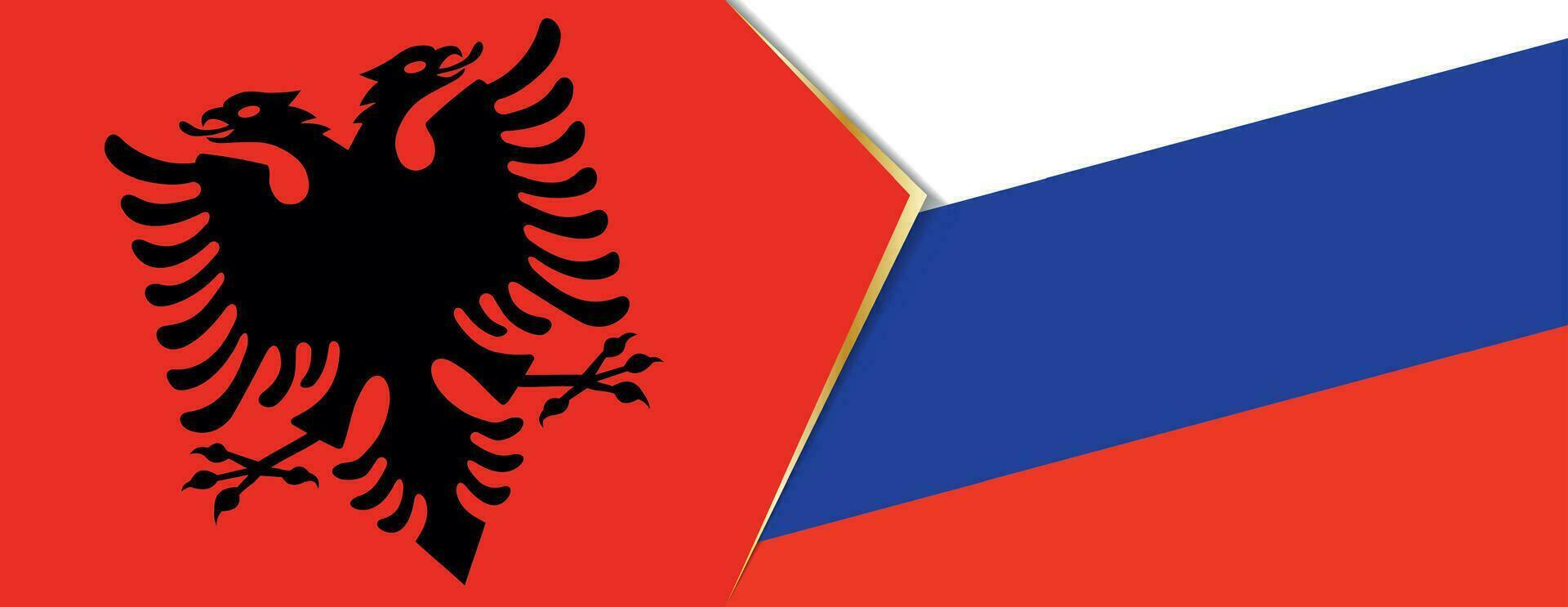 Albania and Russia flags, two vector flags.