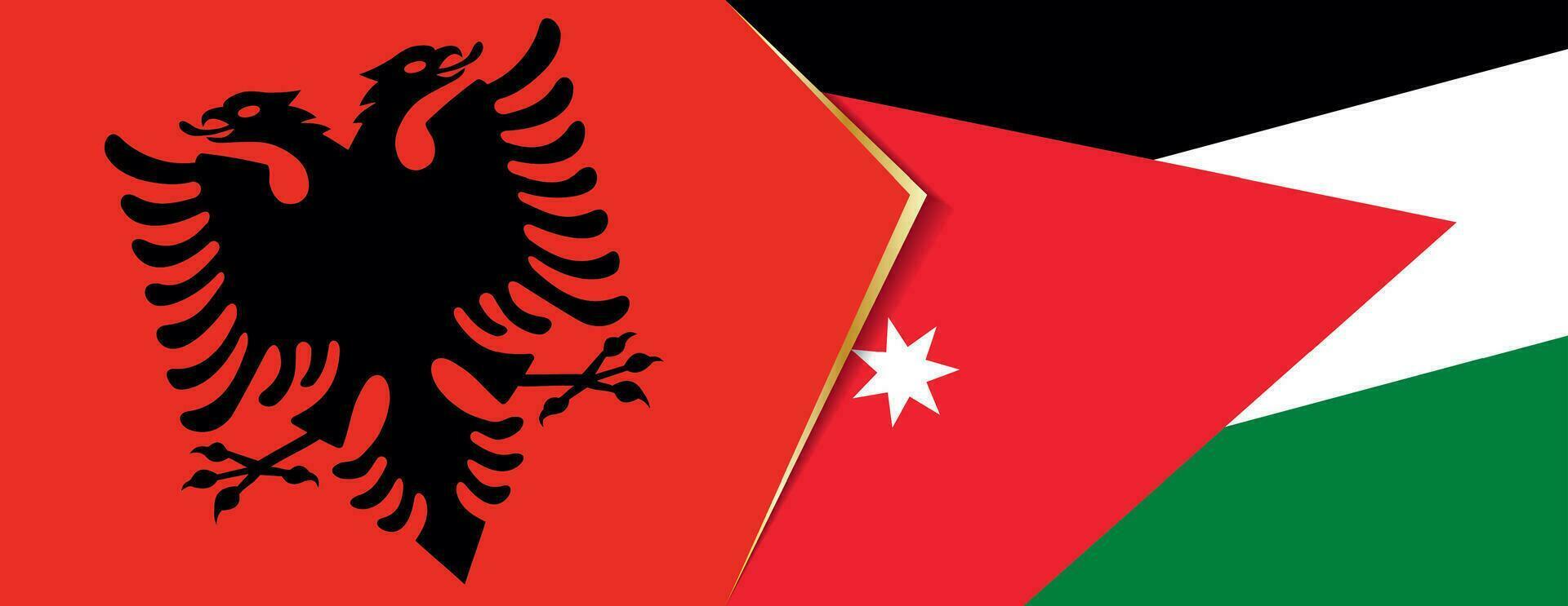 Albania and Jordan flags, two vector flags.