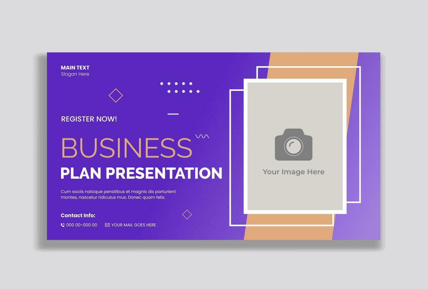 Video thumbnail design for business plan presentation video tutorials vector