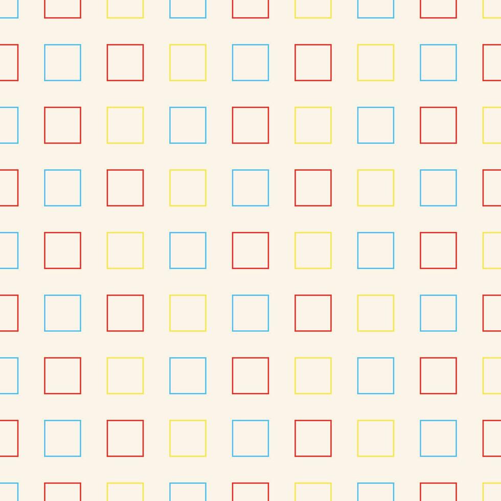 Seamless geometric pattern with squares on light beige background. Vector print for fabric background, textile