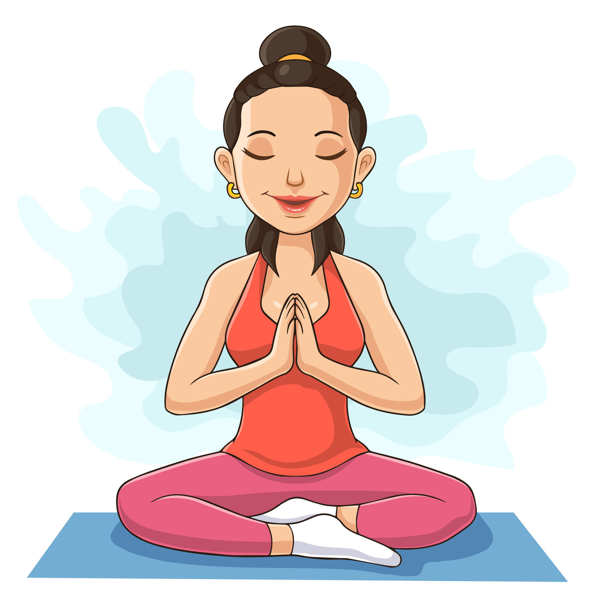 mujer meditando, yoga, ilustración 2251521 Vector en Vecteezy