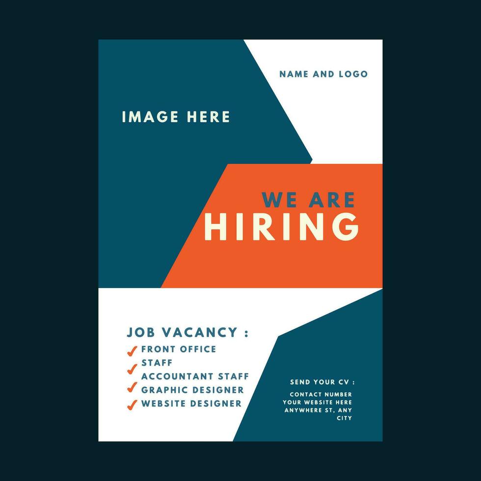 We are hiring Creative modern corporate business flyer, company flyer or digital  marketing flyer suitable for brochure cover or poster template design. vector