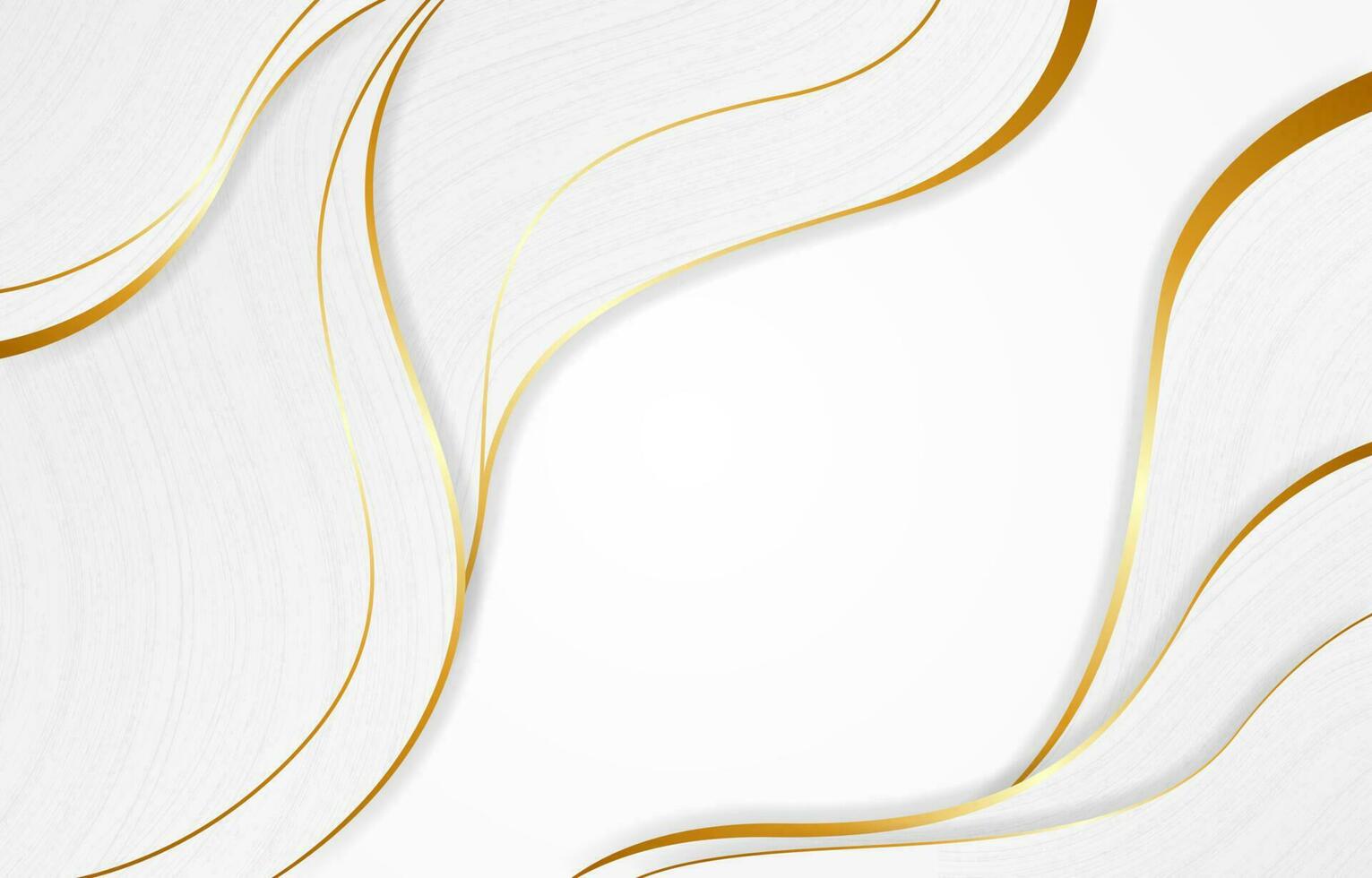 White Gradation Wave Texture Background With Golden Line vector