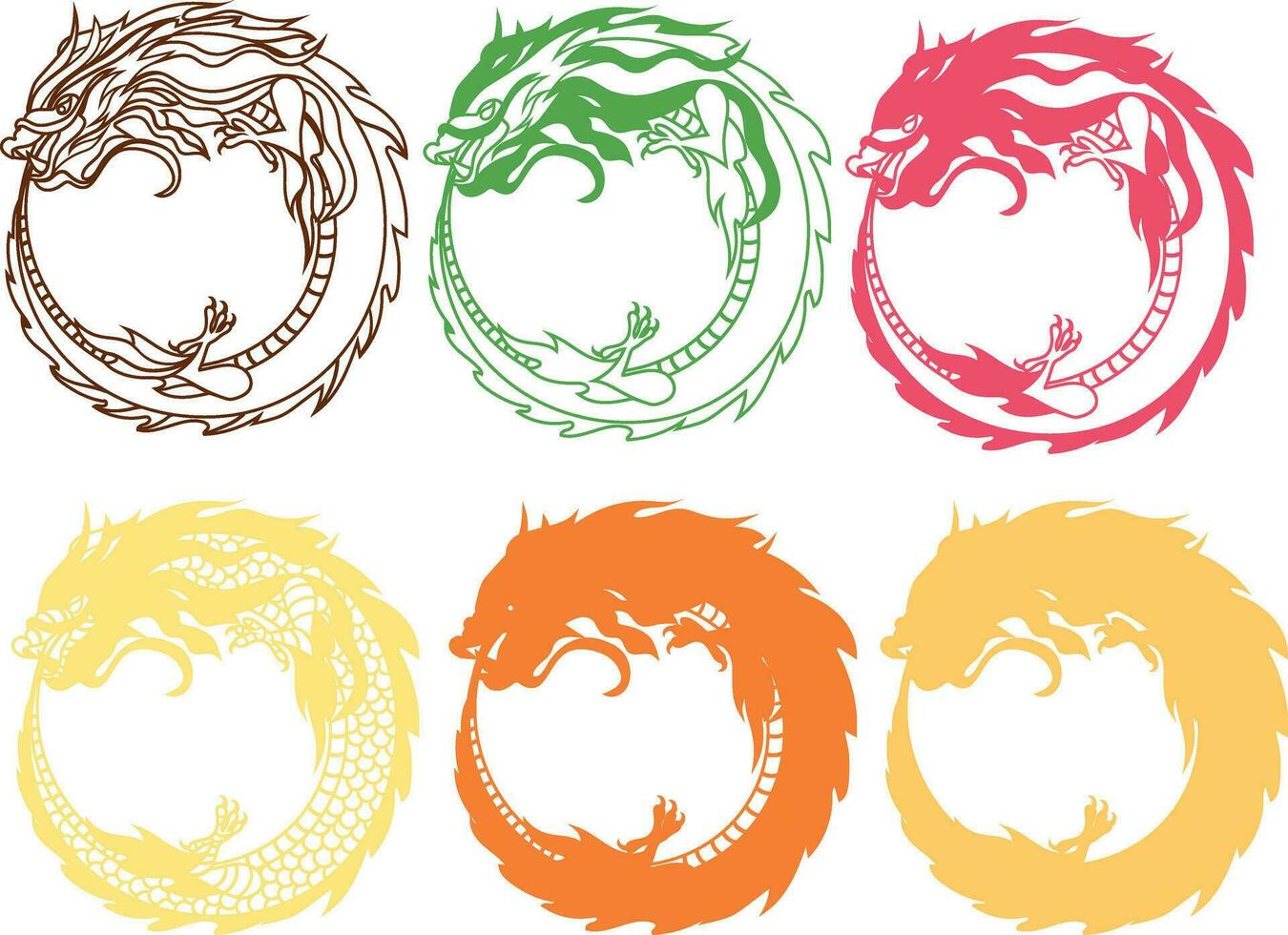 Chinese Dragon New Year Multilayer Cut Template vector