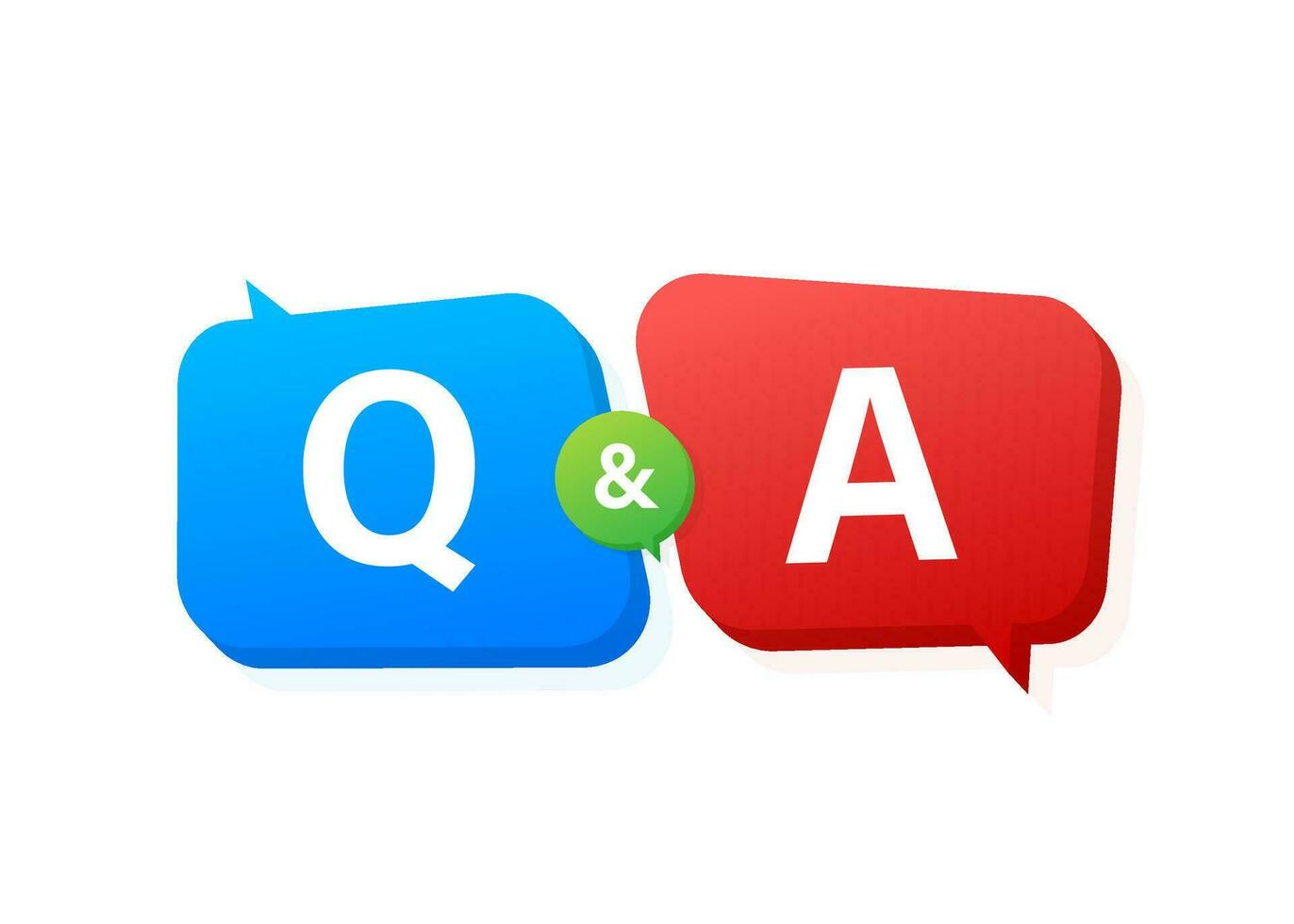 Question and Answer Bubble Chat on white background. Vector stock illustration