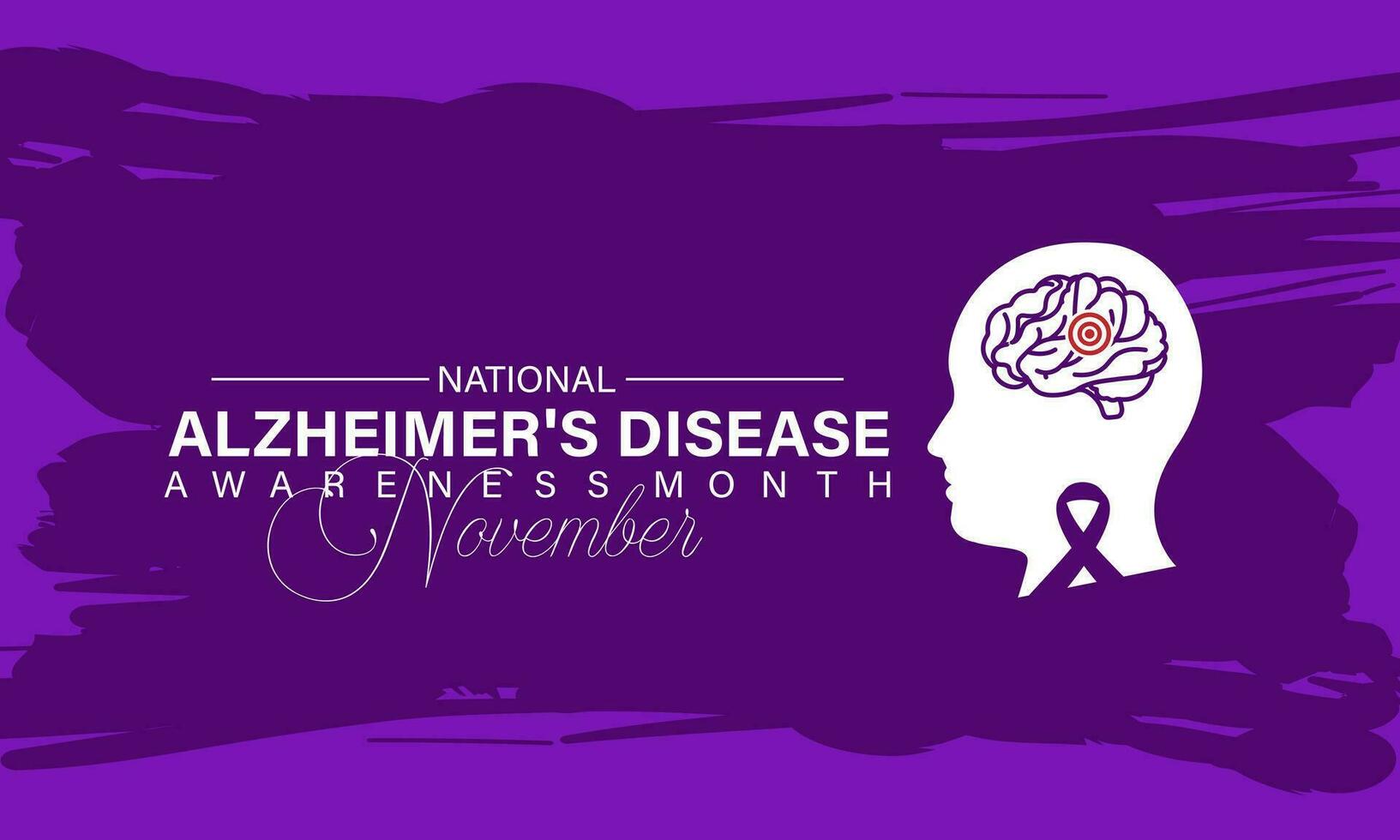 Alzheimer's disease awareness month is observed every year in november. Holiday concept. Background, banner, card, poster, template. Vector illustration. Vector template.