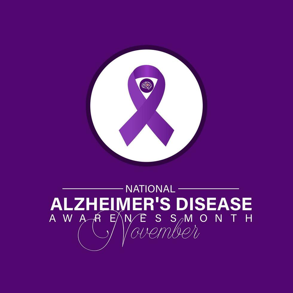 Alzheimer's disease awareness month is observed every year in november. Holiday concept. Background, banner, card, poster, template. Vector illustration. Vector template.