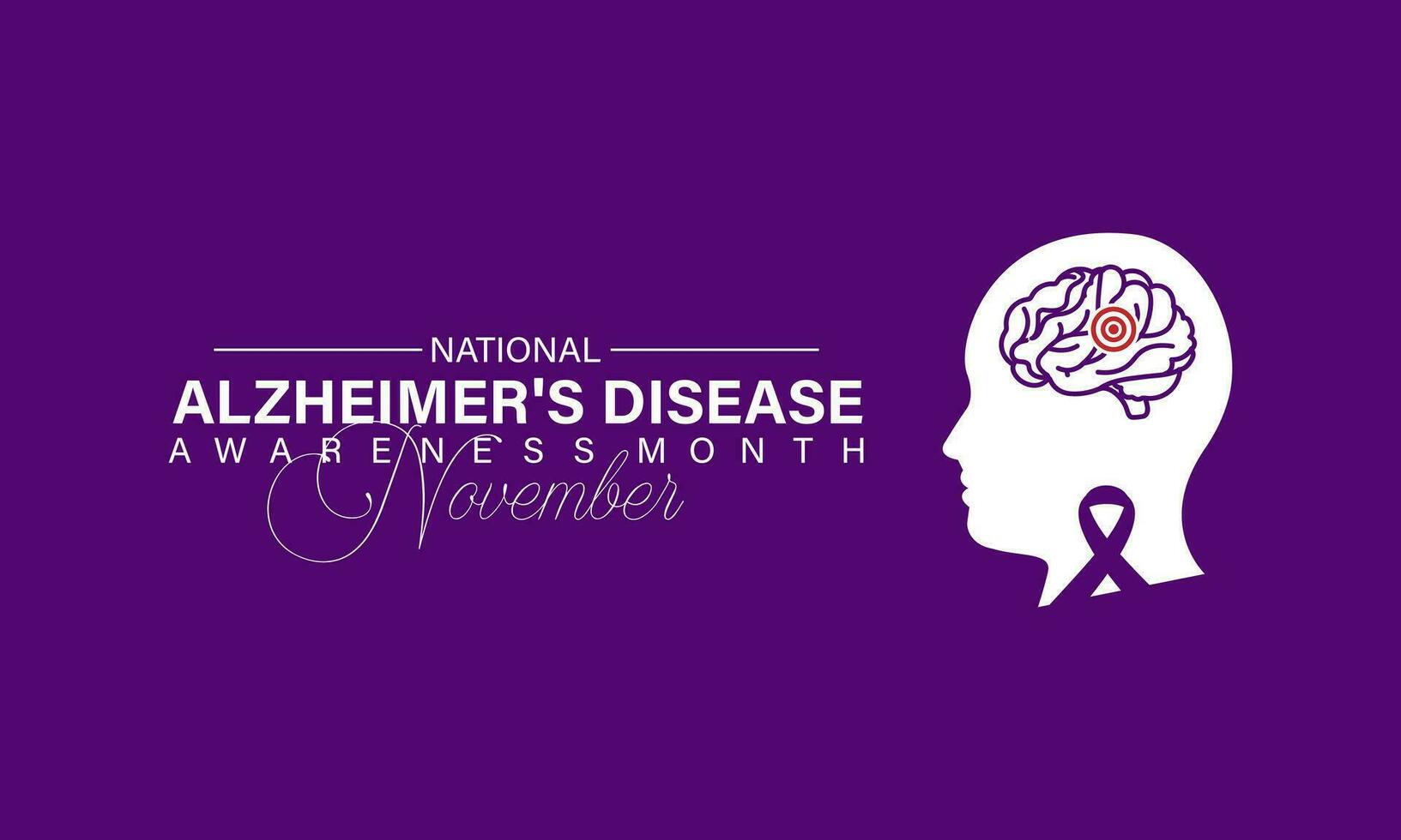 Alzheimer's disease awareness month is observed every year in november. Holiday concept. Background, banner, card, poster, template. Vector illustration. Vector template.