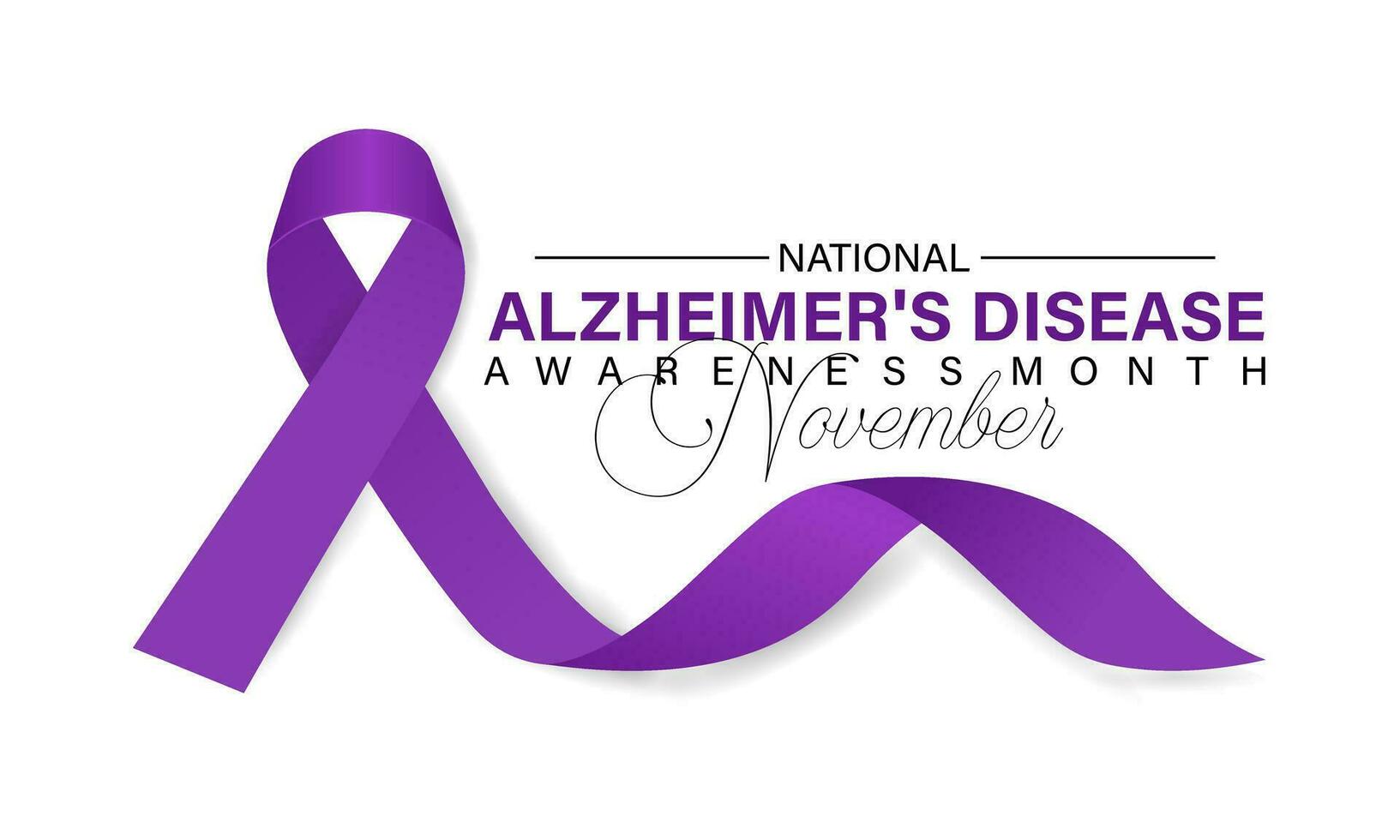 Alzheimer's disease awareness month is observed every year in november. Holiday concept. Background, banner, card, poster, template. Vector illustration. Vector template.