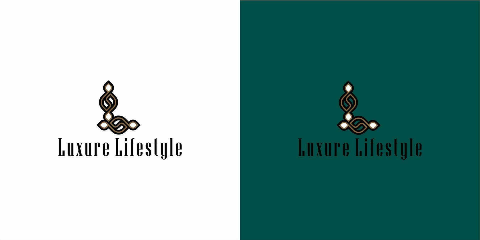 LOGO L ABSTRACT ELEGANT vector