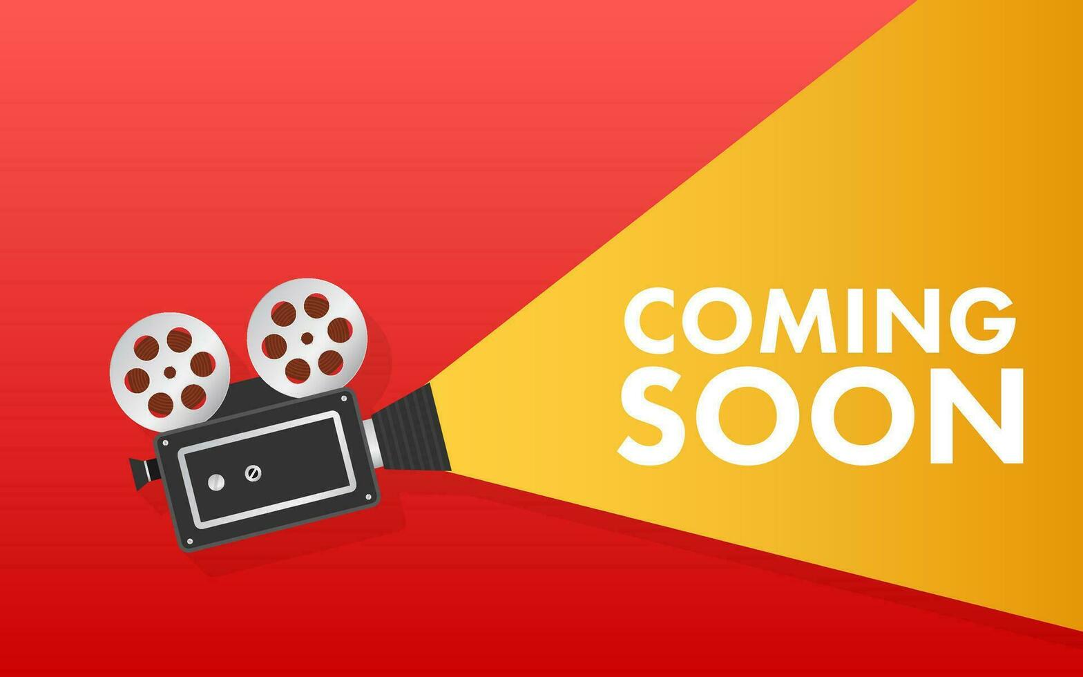 Retro collection with coming soon cinema on light background for promotion design. Advertising on light background. Graphic background vector