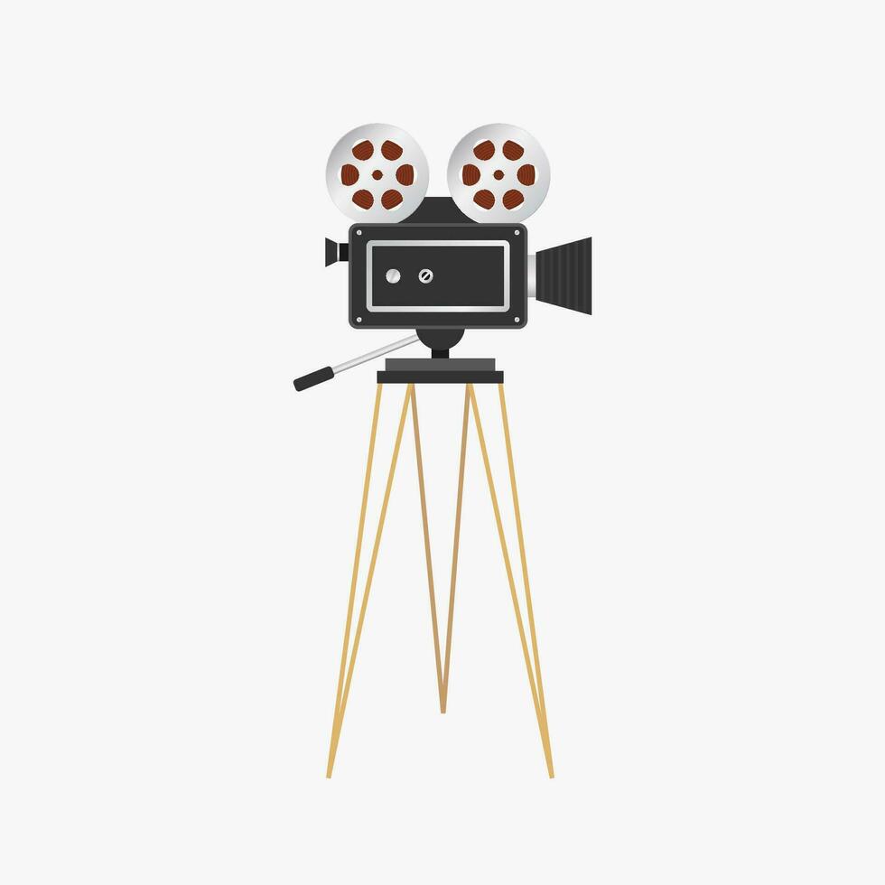 Film projector. Vintage cinema camera, Vector stock illustration