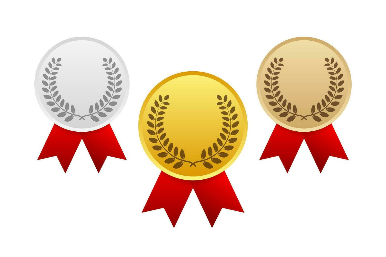 Gold, Silver and Bronze Award Medal Icon. Vector stock illustration