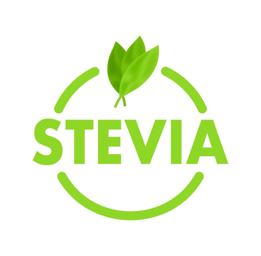 Flat icon stevia on white background. Vector logo. Logo symbol.