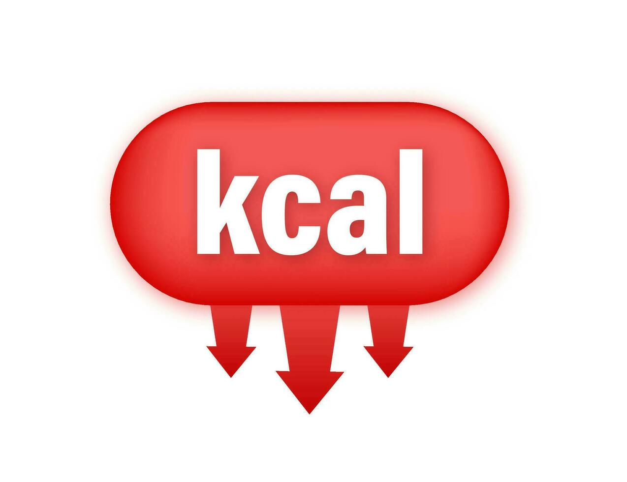 Kilocalorie emblem, kcal reduction. Zero calories diet program packaging. Vector stock illustration