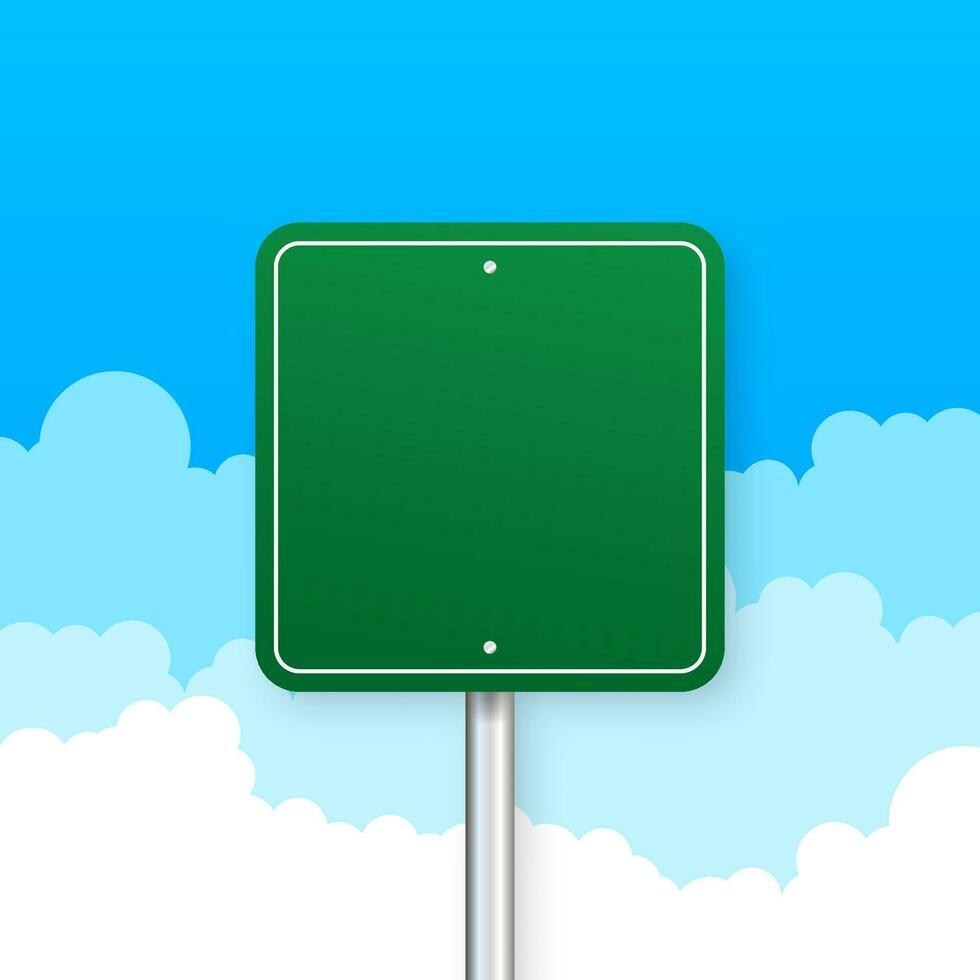 Road signs on blue background. Vector stock illustration