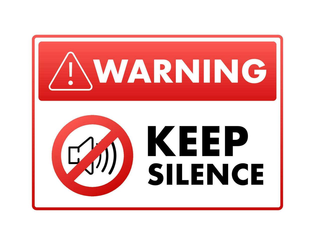 keep silence sign, label. banner icon. Vector stock illustration