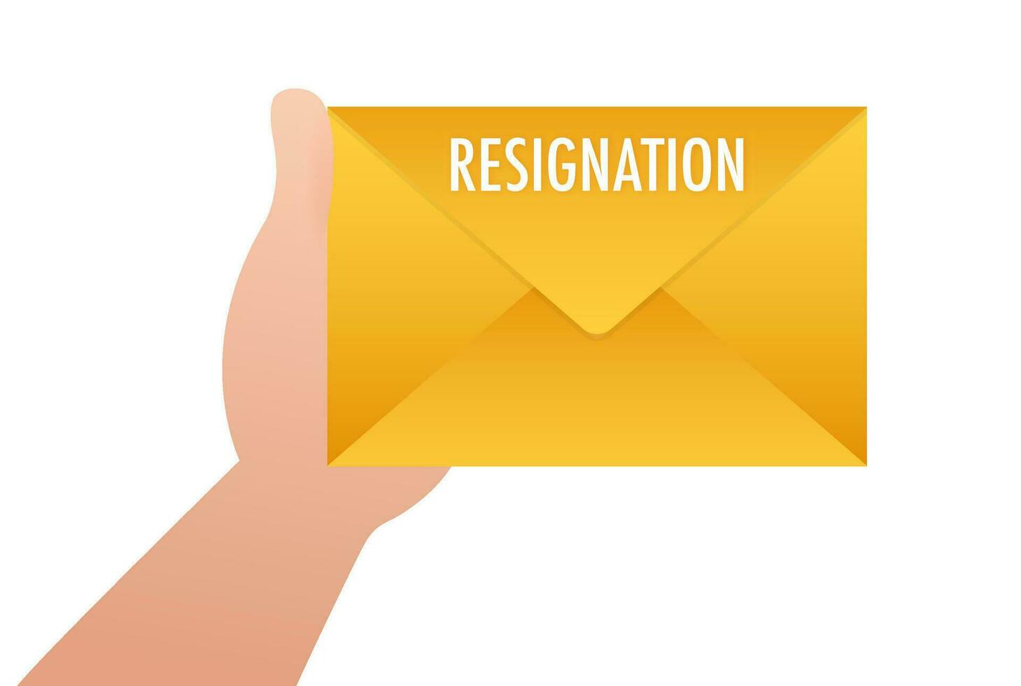 letter of resignation paper document, file. Vector stock illustration