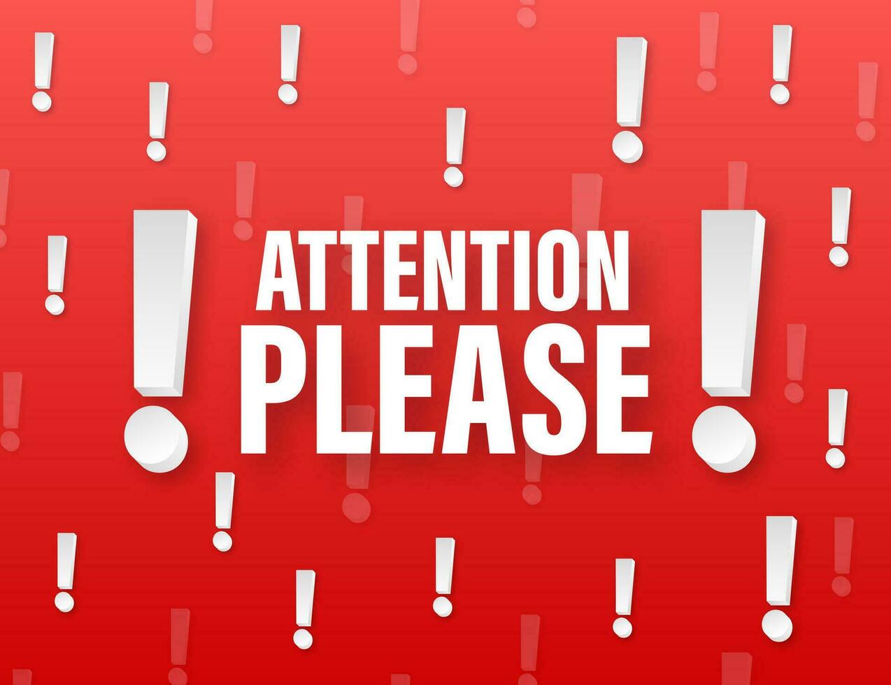 Attention please. Warning icon. Information icon. Banner template. Vector stock illustration