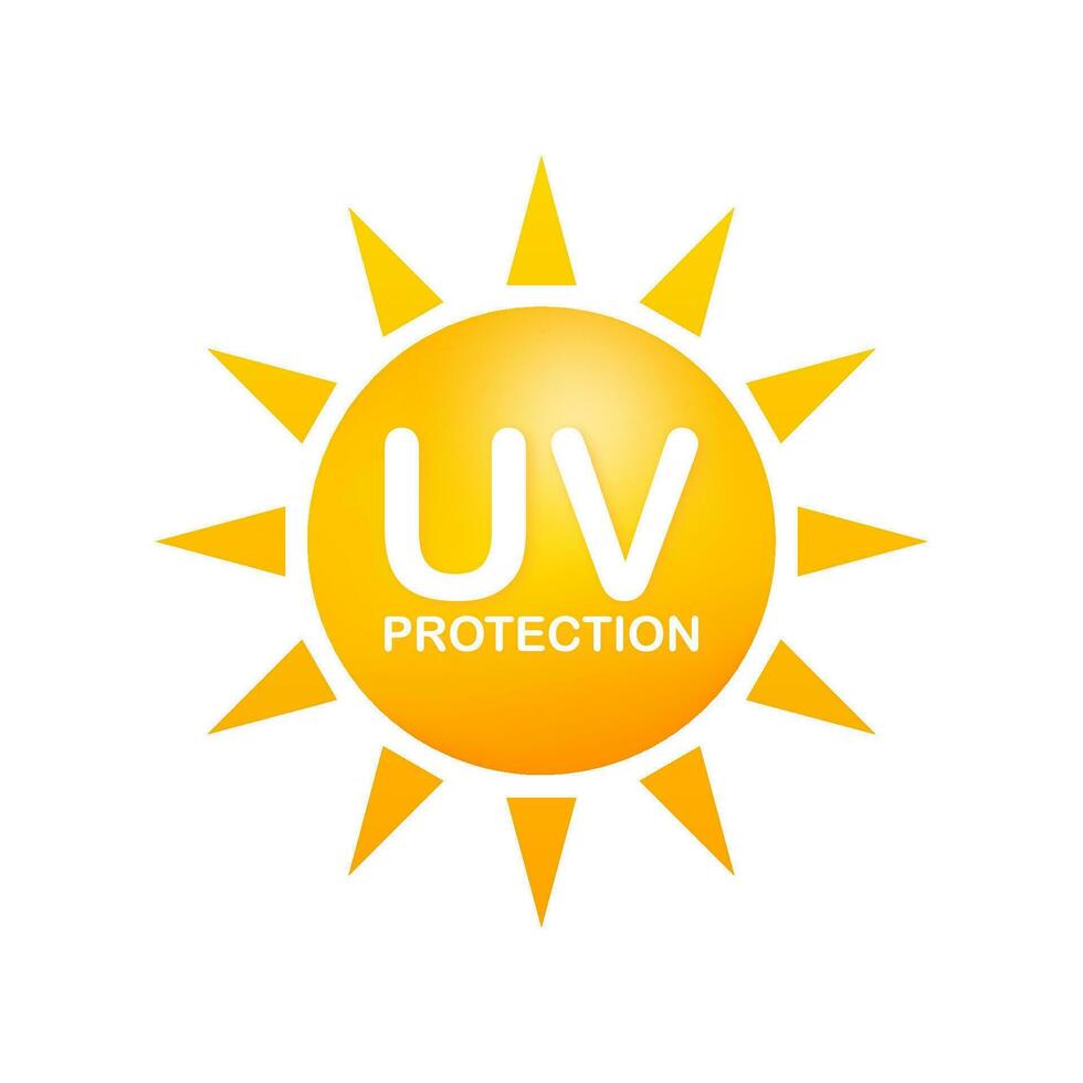 Uv protection. Sun icon symbol. Danger symbol. Uv radiation. Vector stock illustration.