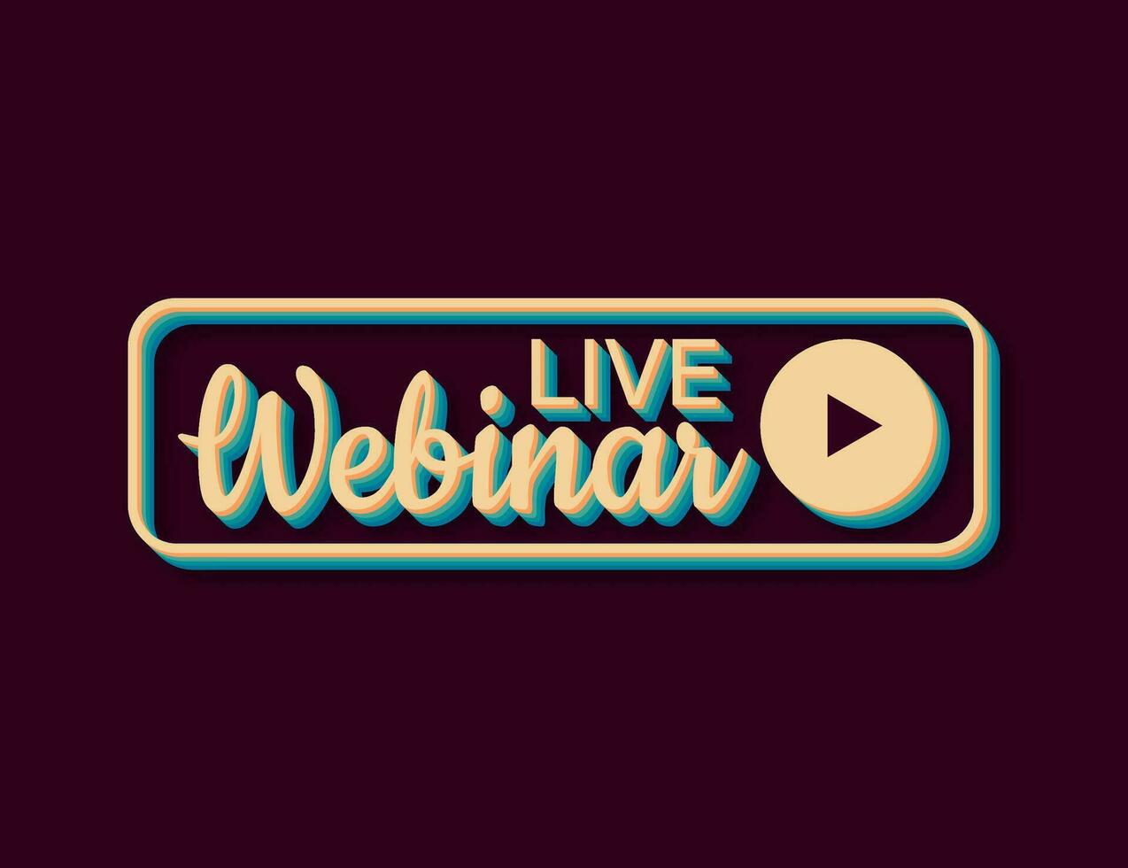 Live webinar button, icon. Retro style icon. Vector illustration