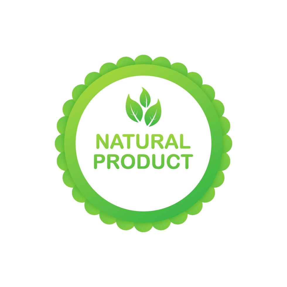 Natural product. Healthy food labels with lettering. Vegan food stickers. Organic food badge. Lettering Natural. Vector illustration.