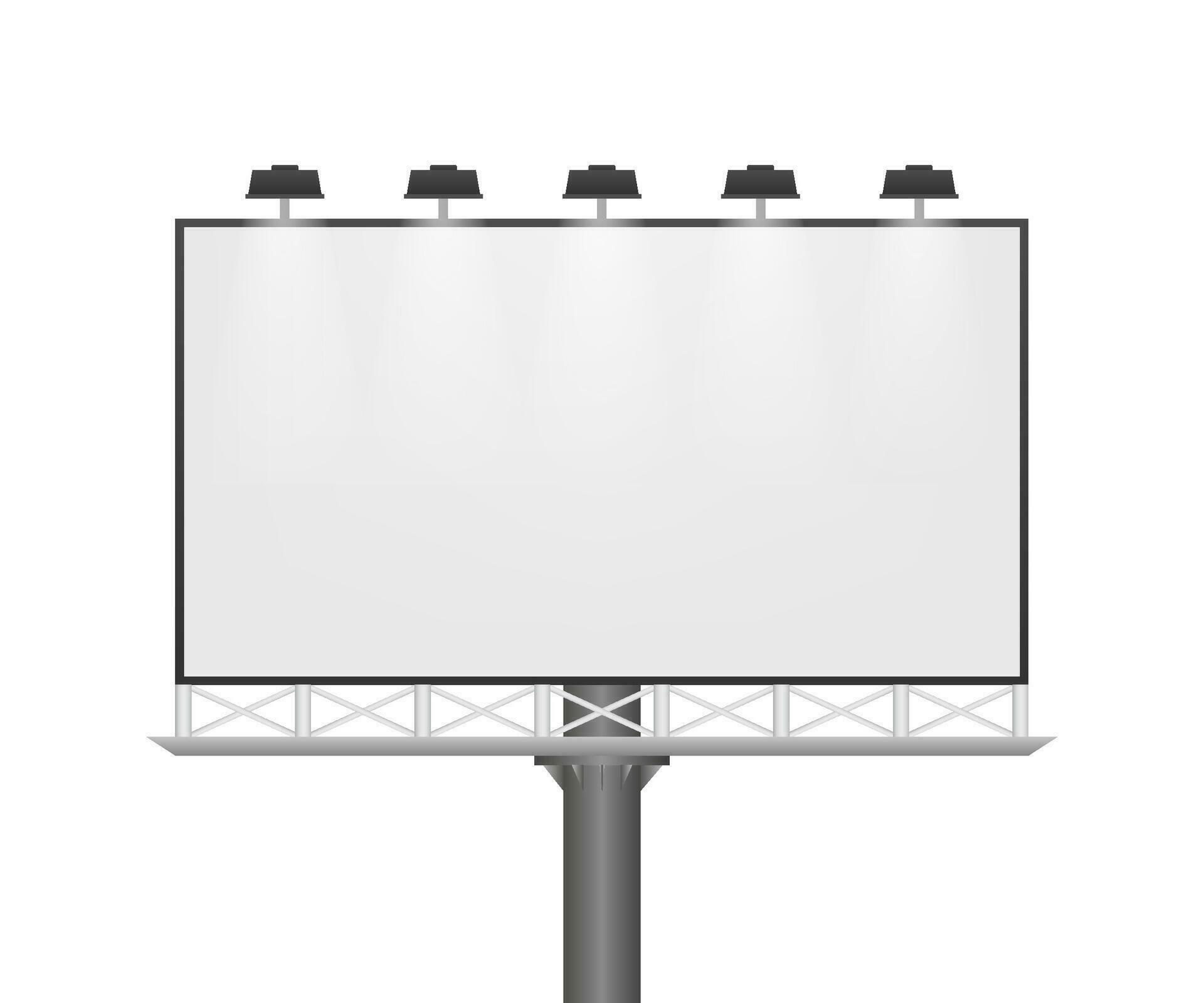 Billboard on light background Empty white vector horizontal poster