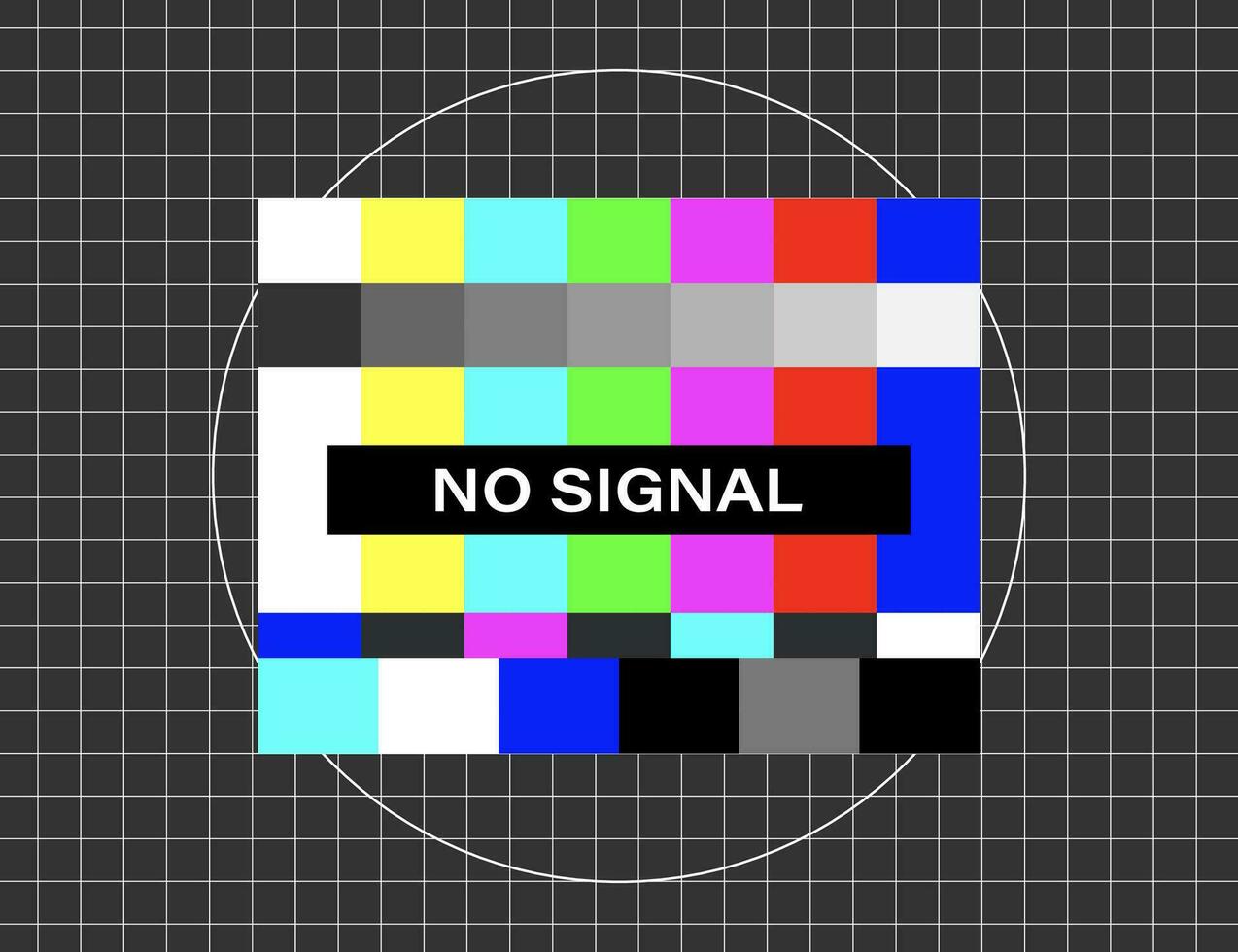 No signal. Distorted glitch tv. Descendant network. Vector illustration.