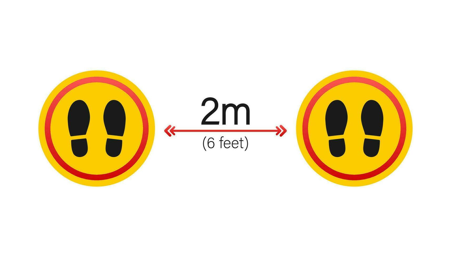 Social distance signage icon. Please wait here. Keep safe distance. Vector stock illustration