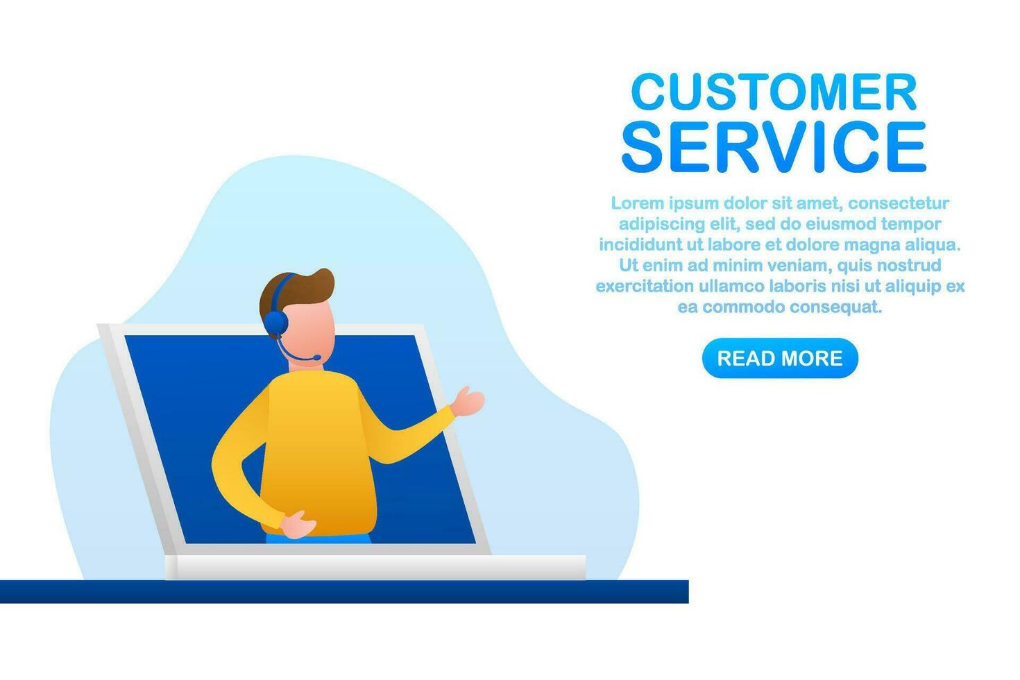 Customer service. Call center landing page. Online support center, assistance. Vector stock illustration