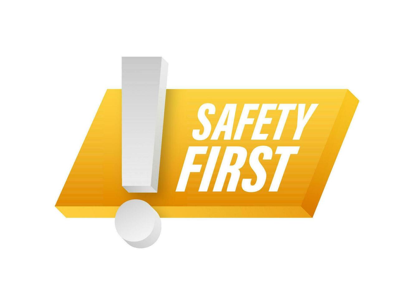 Safety First shield sign. Health and safety. Vector stock illustration