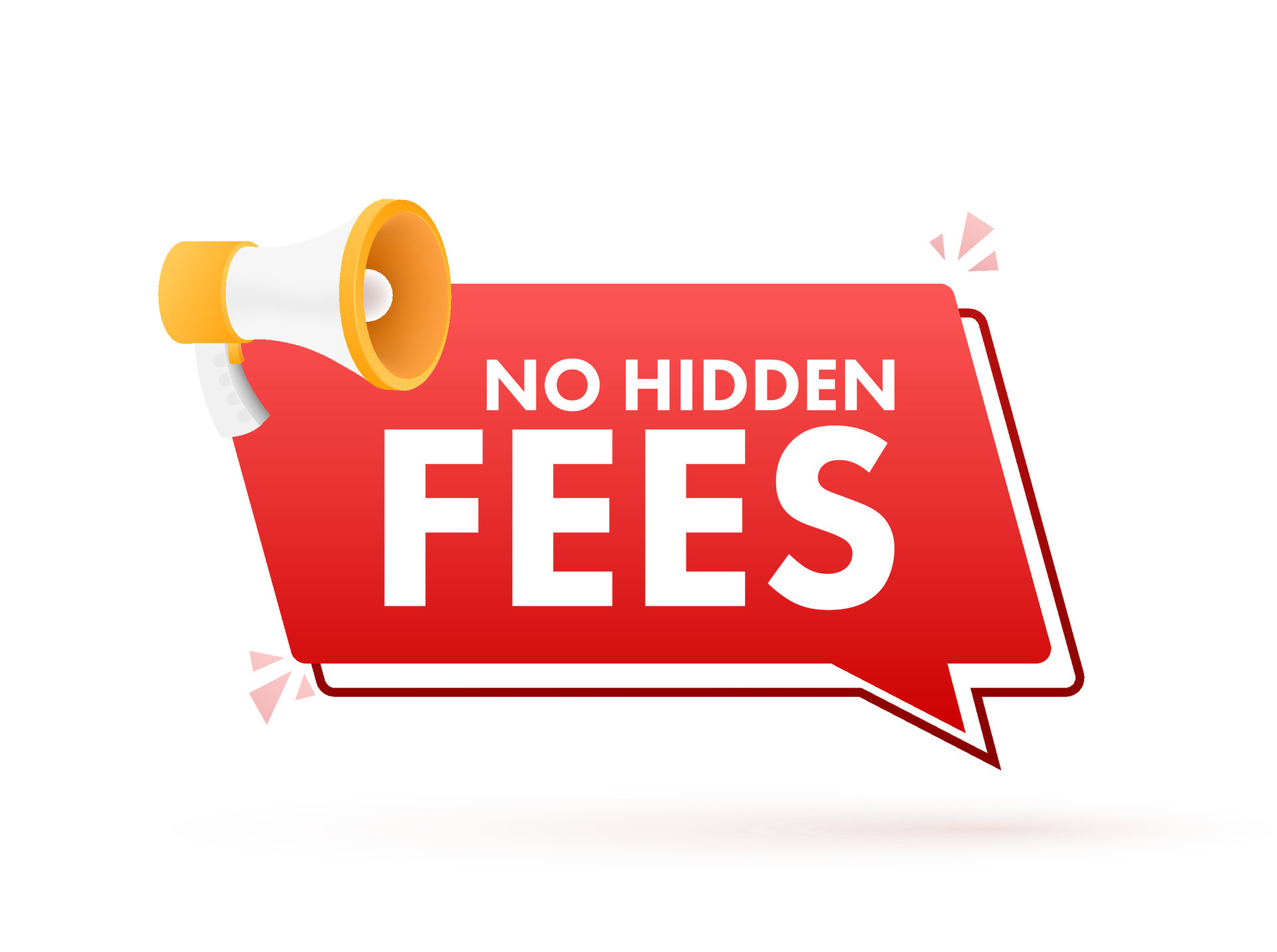 No Hidden Fees. Money guarantee. Make mark lack of fees. Vector stock