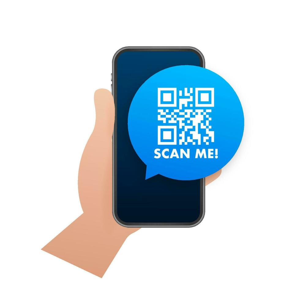 QR code for smartphone. Inscription scan me with smartphone icon. Qr code for payment. Vector illustration