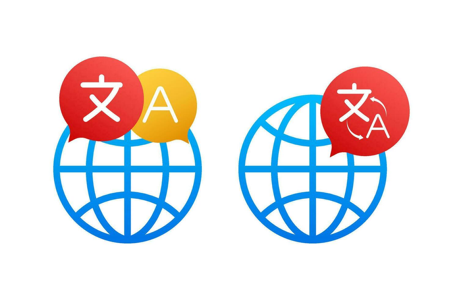 Online language translator concept. Translator icon. Vector stock illustration