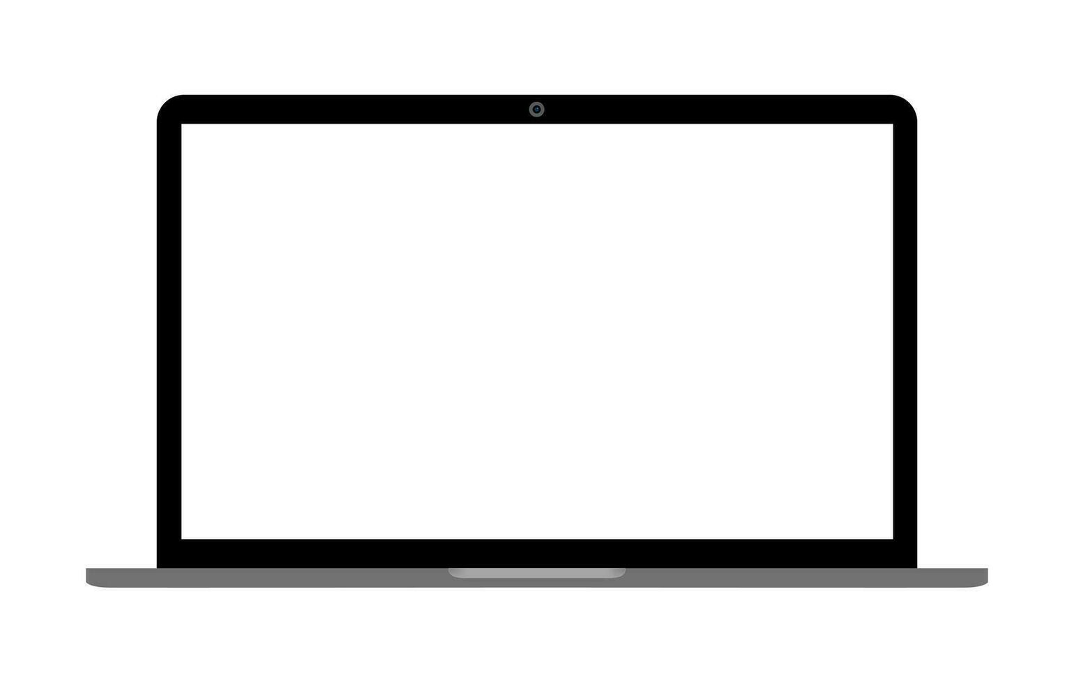 Laptop computer icon vector for mockup. Notebook screen illustration in flat style
