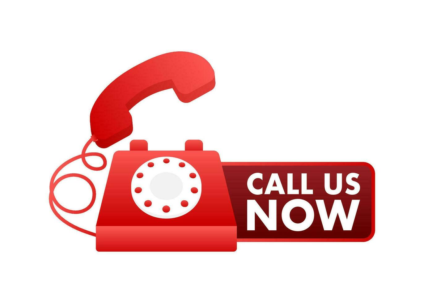 Call us now. Information technology. Telephone icon. Customer service. Vector stock illustration.